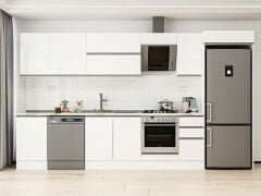 Alvinka 370X222 Cm High Gloss Mutfak Dolabı Mb-E80S50S40-2 High Gloss | Beyaz - Mdf