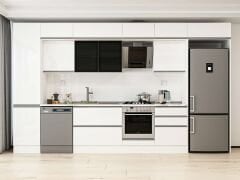 Alvinka 390X240 Cm High Gloss Mutfak Dolabı Mbb-E80B50S60-3 High Gloss | Beyaz - Mdf