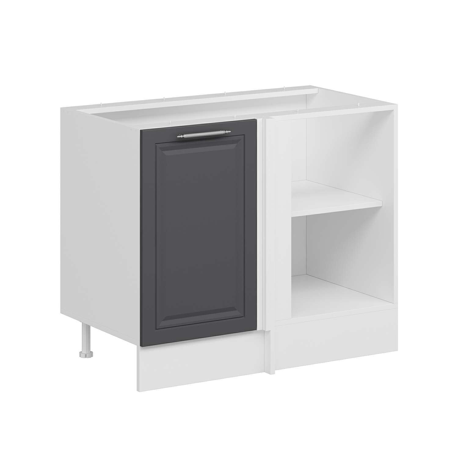 Alvinka Mutfak Modül Mbr_C Alt 1K1R 105Cm Köşe Dolap Beyaz Antrasit Mdf