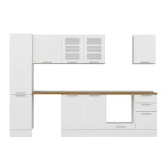 Alvinka 300X210 Cm Klasik Mebran Mutfak Dolabı Mb-E90B45S45-3 Mebran | Beyaz - Mdf