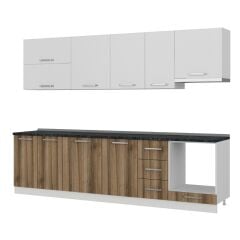 Minar 290 Cm Mutfak Dolabı Beyaz Dore 290-D8