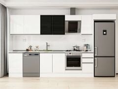 Alvinka 370X222 Cm High Gloss Mutfak Dolabı Mb-E80S50S40-3 High Gloss | Beyaz - Mdf