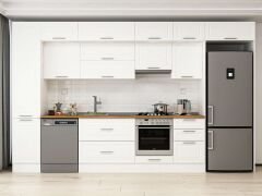 Alvinka 385X240 Cm Klasik Mebran Mutfak Dolabı Beyaz Beyaz Mbb-E90B45S50-1