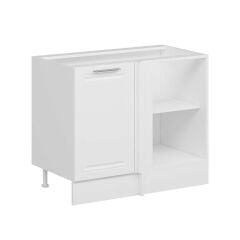 Alvinka Mutfak Modül Mbr_C Alt 1K1R 105Cm Köşe Dolap Beyaz Beyaz Mdf