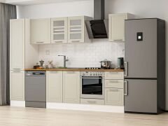 Alvinka 300X210 Cm Klasik Mebran Mutfak Dolabı Mb-E90B45S45-3 Mebran | Kumtaşı - Mdf