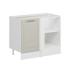 Alvinka Mutfak Modül Mbr_C Alt 1K1R 105Cm Köşe Dolap Beyaz Kumtaşı Mdf