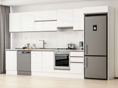 Alvinka 375X222 Cm High Gloss Mutfak Dolabı Mb-E80S50S45-1 High Gloss | Beyaz - Mdf