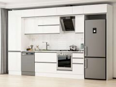 Alvinka 380X240 Cm High Gloss Mutfak Dolabı Mbb-E80B60S40-2 High Gloss | Beyaz - Mdf