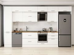 Alvinka 395X240 Cm Klasik Mebran Mutfak Dolabı Beyaz Beyaz Mbb-E90B45S60-2