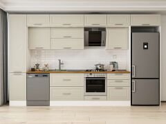 Alvinka 395X240 Cm Klasik Mebran Mutfak Dolabı Beyaz Beyaz Mbb-E90B45S60-2