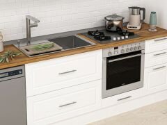 Alvinka 380X240 Cm Klasik Mebran Mutfak Dolabı Beyaz Beyaz Mb-E90S45S45-2 Mebran | Beyaz - Suntalam