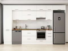 Alvinka 380X240 Cm Klasik Mebran Mutfak Dolabı Beyaz Beyaz Mbb-E90B50S40-1