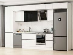 Alvinka 380X240 Cm High Gloss Mutfak Dolabı Mbb-E80B60S40-3 High Gloss | Beyaz - Suntalam