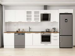 Alvinka 395X222 Cm Klasik Mebran Mutfak Dolabı Mb-E90S60S45-3 Mebran | Beyaz - Mdf