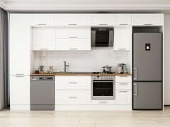 Alvinka 380X240 Cm Klasik Mebran Mutfak Dolabı Beyaz Beyaz Mbb-E90B50S40-2