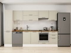 Alvinka 305X210 Cm Klasik Mebran Mutfak Dolabı Mb-E90B45S50-1 Mebran | Kumtaşı - Mdf