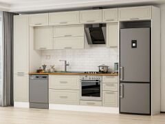 Alvinka 380X240 Cm Klasik Mebran Mutfak Dolabı Beyaz Beyaz Mbb-E90B50S40-2