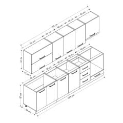 Minar 295 Cm Mutfak Dolabı Beyaz 295-B8