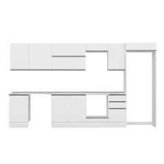 Alvinka 375X222 Cm High Gloss Mutfak Dolabı Mb-E80S50S45-2 High Gloss | Beyaz - Mdf