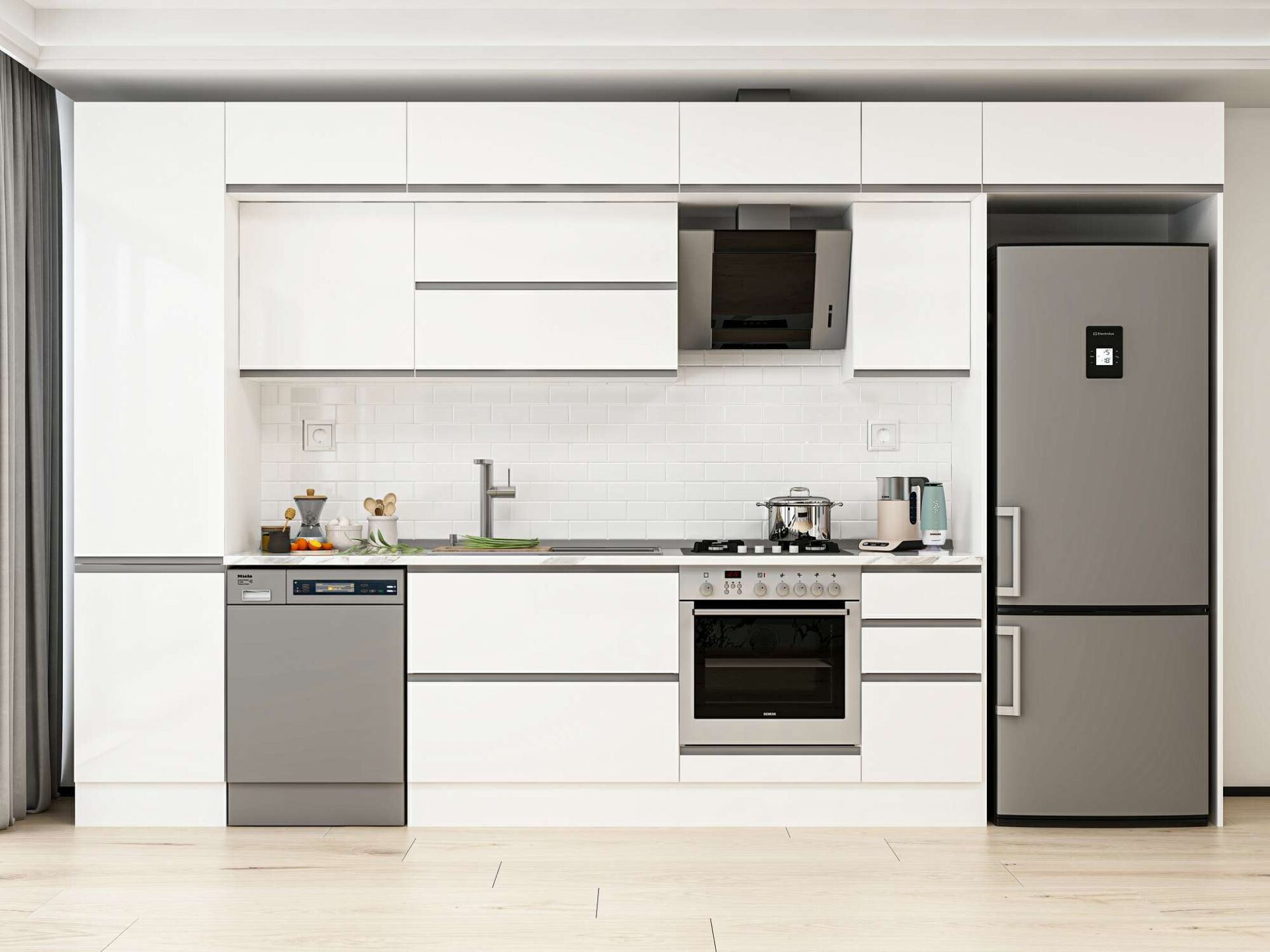 Alvinka 370X240 Cm High Gloss Mutfak Dolabı Mbb-E80B50S40-2