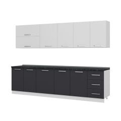 Minar 295 Cm Mutfak Dolabı Beyaz Antrasit 295-A1