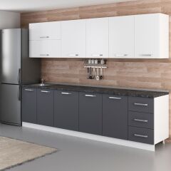 Minar 295 Cm Mutfak Dolabı Beyaz Antrasit 295-A1