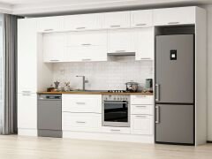 Alvinka 385X240 Cm Klasik Mebran Mutfak Dolabı Beyaz Beyaz Mbb-E90B50S45-1