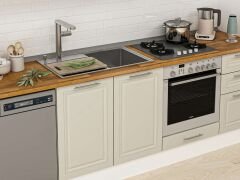 Alvinka 395X222 Cm Klasik Mebran Mutfak Dolabı Mb-E90S60S45-3 Mebran | Kumtaşı - Mdf