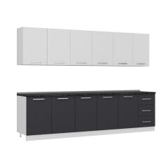 Minar 295 Cm Mutfak Dolabı Beyaz Antrasit 295-A2