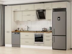 Alvinka 385X240 Cm Klasik Mebran Mutfak Dolabı Beyaz Beyaz Mbb-E90B50S45-2