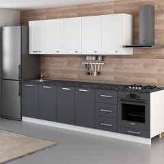 Minar 295 Cm Mutfak Dolabı Beyaz Antrasit 295-A3