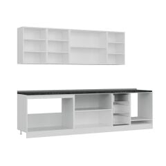 Minar 295 Cm Mutfak Dolabı Beyaz Antrasit 295-A3