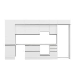 Alvinka 385X240 Cm High Gloss Mutfak Dolabı Mbb-E80B60S45-1 High Gloss | Beyaz - Suntalam