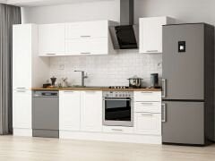 Alvinka 305X210 Cm Klasik Mebran Mutfak Dolabı Mb-E90B45S50-2 Mebran | Beyaz - Mdf