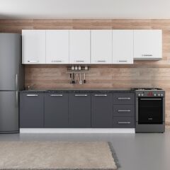 Minar 295 Cm Mutfak Dolabı Beyaz Antrasit 295-A4