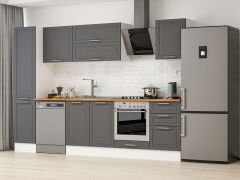 Alvinka 305X210 Cm Klasik Mebran Mutfak Dolabı Mb-E90B45S50-2 Mebran | Antrasit - Mdf