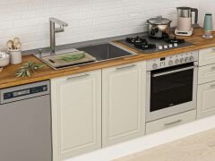 Alvinka 400X222 Cm Klasik Mebran Mutfak Dolabı Mb-E90S60S50-1 Mebran | Kumtaşı - Suntalam