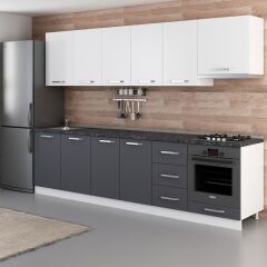 Minar 295 Cm Mutfak Dolabı Beyaz Antrasit 295-A5