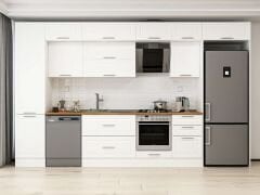 Alvinka 390X240 Cm Klasik Mebran Mutfak Dolabı Beyaz Beyaz Mbb-E90B50S50-2