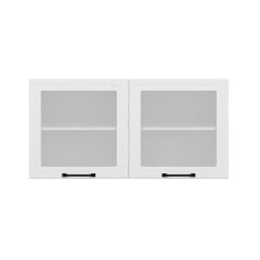 Alvinka Mutfak Modül Mbr_A Üst 2Dk1R 120-H60Cm Dolap Cam Beyaz Beyaz