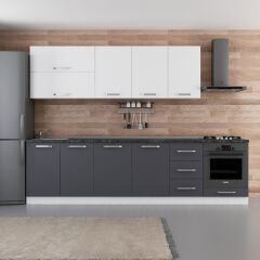 Minar 295 Cm Mutfak Dolabı Beyaz Antrasit 295-A6