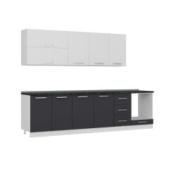 Minar 295 Cm Mutfak Dolabı Beyaz Antrasit 295-A6