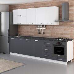 Minar 295 Cm Mutfak Dolabı Beyaz Antrasit 295-A6