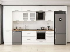 Alvinka 390X240 Cm Klasik Mebran Mutfak Dolabı Beyaz Beyaz Mbb-E90B50S50-3