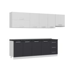 Minar 295 Cm Mutfak Dolabı Beyaz Antrasit 295-A7