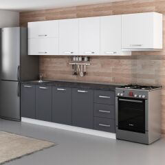 Minar 295 Cm Mutfak Dolabı Beyaz Antrasit 295-A7