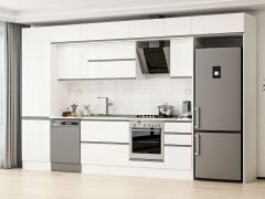 Alvinka 385X240 Cm High Gloss Mutfak Dolabı Mbb-E80B60S45-2 High Gloss | Beyaz - Suntalam