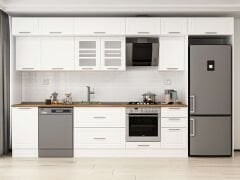 Alvinka 380X240 Cm Klasik Mebran Mutfak Dolabı Beyaz Beyaz Mb-E90S45S45-3 Mebran | Beyaz - Mdf