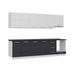 Minar 295 Cm Mutfak Dolabı Beyaz Antrasit 295-A8