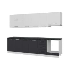 Minar 295 Cm Mutfak Dolabı Beyaz Antrasit 295-A8